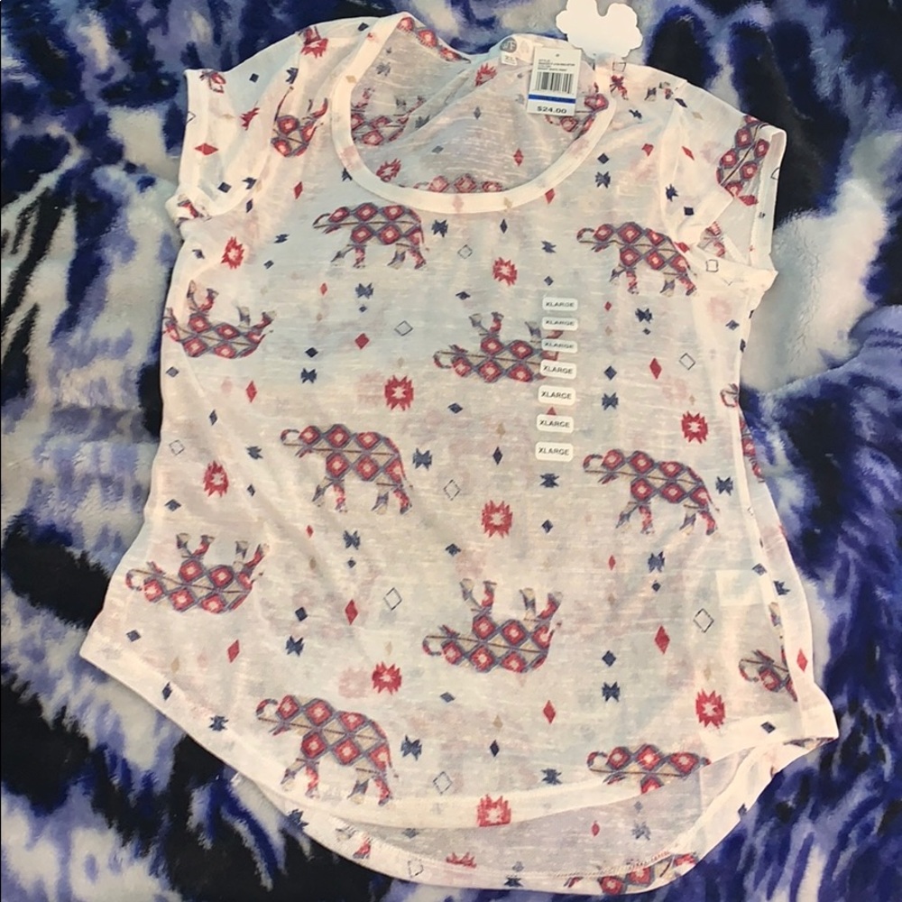 Junior's Hacce Print Scoop Slub Tee - Elephant